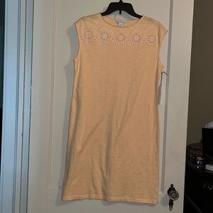 NWT.  Liz Claiborne sleeveless yellow cotton dress